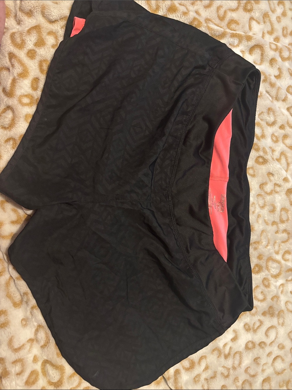 Danskin Now Black Athletic Shorts with Pink Accent